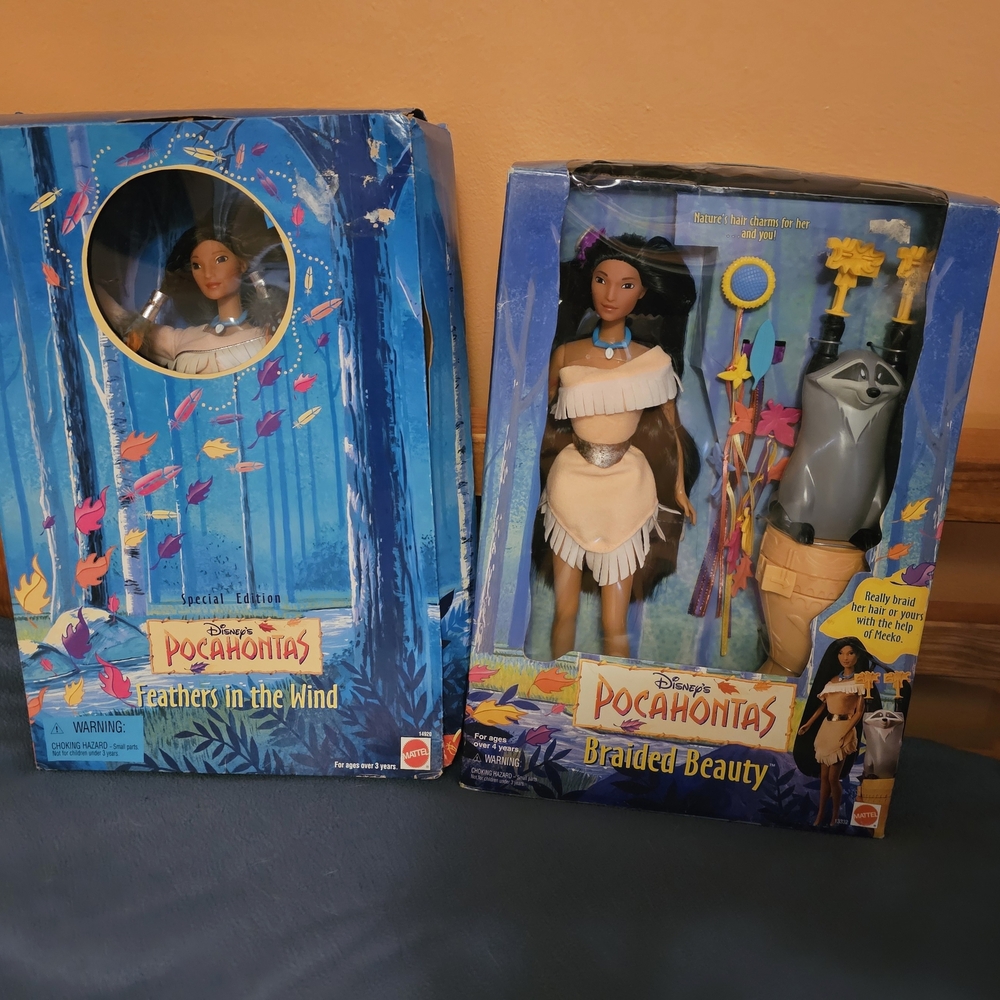 Disney Pocahontas Barbie Lot Mattel 1996 Feathers In The Wind